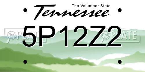 5P12Z2 Tennessee License Plate