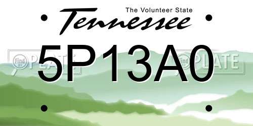 5P13A0 Tennessee License Plate