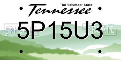 5P15U3 Tennessee License Plate