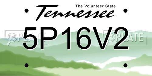 5P16V2 Tennessee License Plate