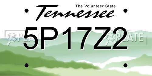 5P17Z2 Tennessee License Plate