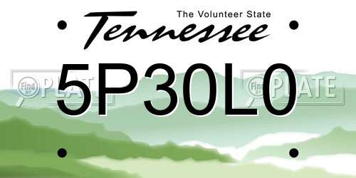 5P30L0 Tennessee License Plate