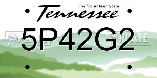 5P42G2 Tennessee License Plate