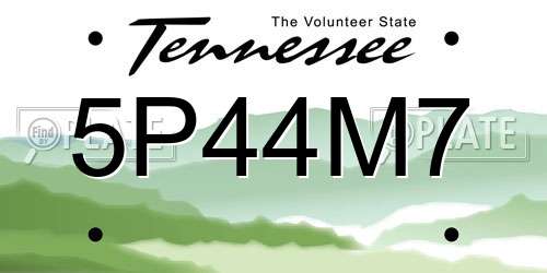 5P44M7 Tennessee License Plate