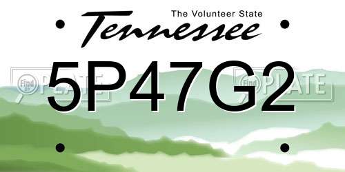 5P47G2 Tennessee License Plate