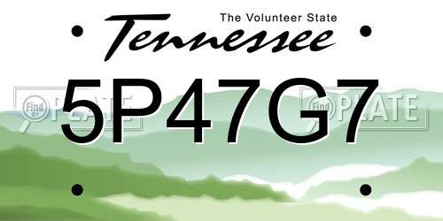 5P47G7 Tennessee License Plate