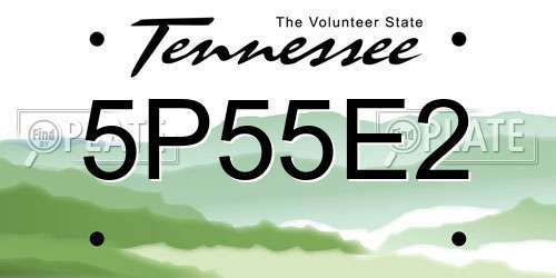 5P55E2 Tennessee License Plate
