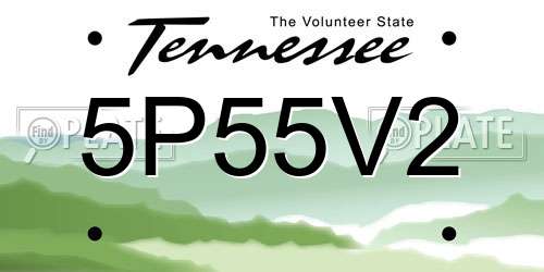 5P55V2 Tennessee License Plate