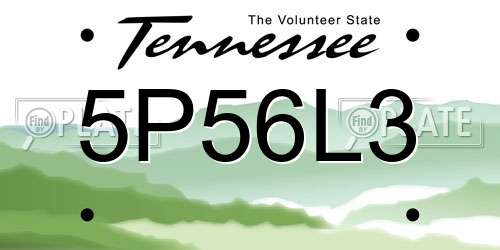 5P56L3 Tennessee License Plate