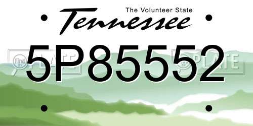 5P85552 Tennessee License Plate