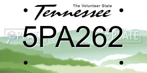 5PA262 Tennessee License Plate
