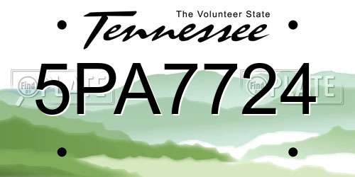 5PA7724 Tennessee License Plate