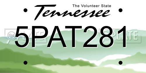 5PAT281 Tennessee License Plate