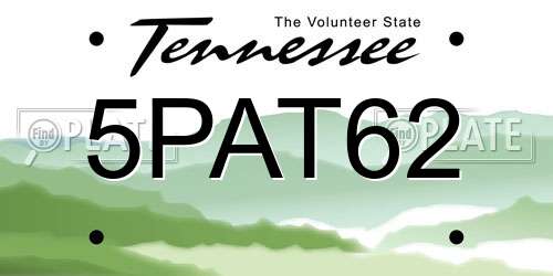 5PAT62 Tennessee License Plate