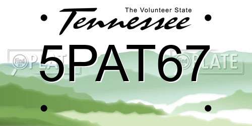 5PAT67 Tennessee License Plate
