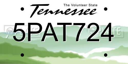 5PAT724 Tennessee License Plate