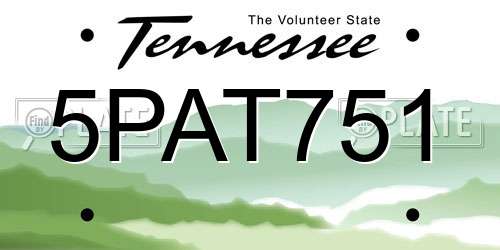 5PAT751 Tennessee License Plate