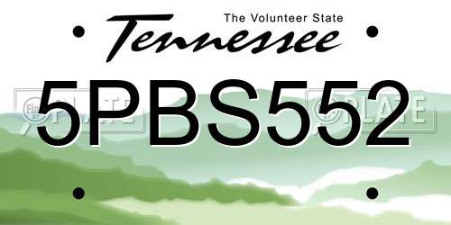 5PBS552 Tennessee License Plate