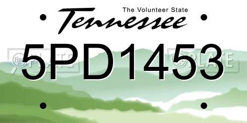 5PD1453 Tennessee License Plate