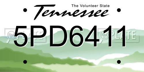 5PD6411 Tennessee License Plate