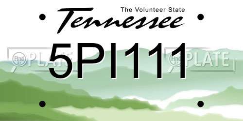 5PI111 Tennessee License Plate