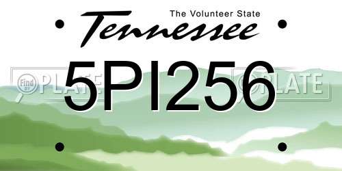 5PI256 Tennessee License Plate
