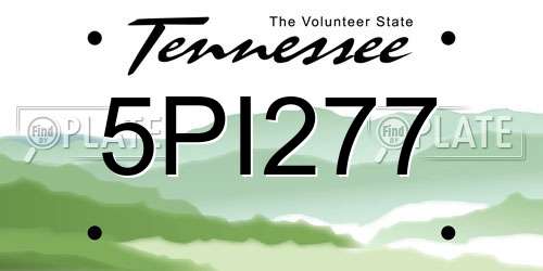 5PI277 Tennessee License Plate