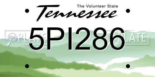 5PI286 Tennessee License Plate