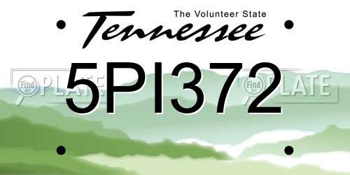 5PI372 Tennessee License Plate