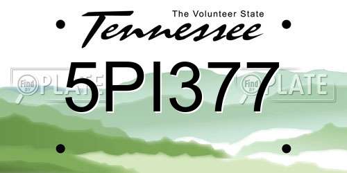 5PI377 Tennessee License Plate
