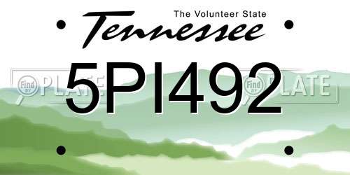 5PI492 Tennessee License Plate