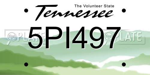 5PI497 Tennessee License Plate