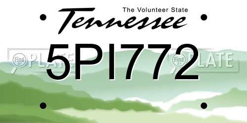 5PI772 Tennessee License Plate