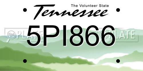 5PI866 Tennessee License Plate