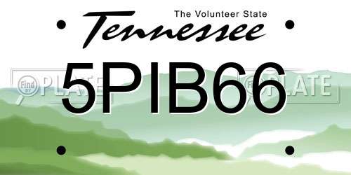 5PIB66 Tennessee License Plate