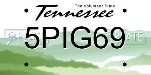 5PIG69 Tennessee License Plate