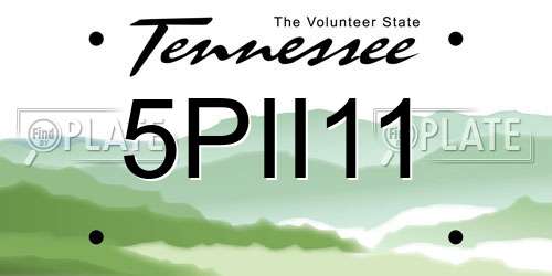 5PII11 Tennessee License Plate