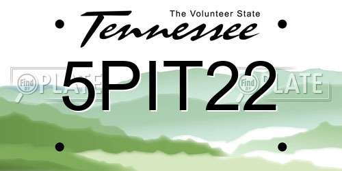5PIT22 Tennessee License Plate