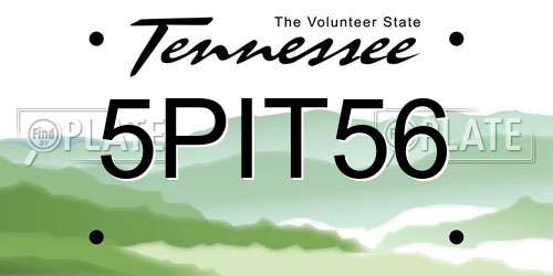 5PIT56 Tennessee License Plate