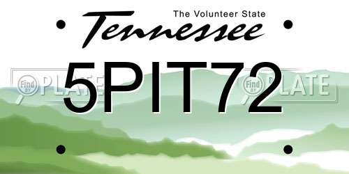 5PIT72 Tennessee License Plate