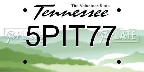 5PIT77 Tennessee License Plate