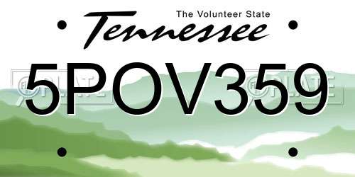 5POV359 Tennessee License Plate