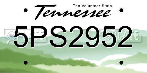5PS2952 Tennessee License Plate