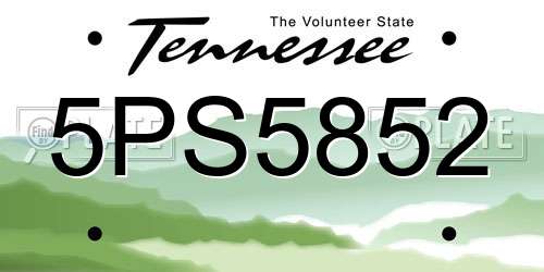 5PS5852 Tennessee License Plate