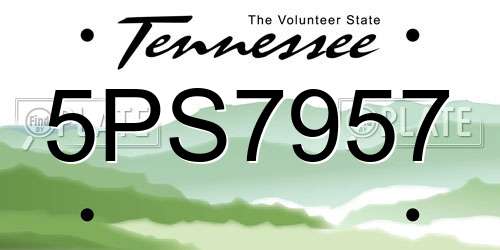 5PS7957 Tennessee License Plate