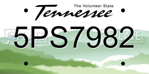 5PS7982 Tennessee License Plate