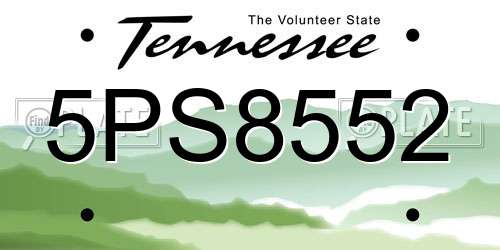 5PS8552 Tennessee License Plate