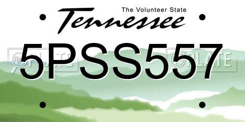 5PSS557 Tennessee License Plate