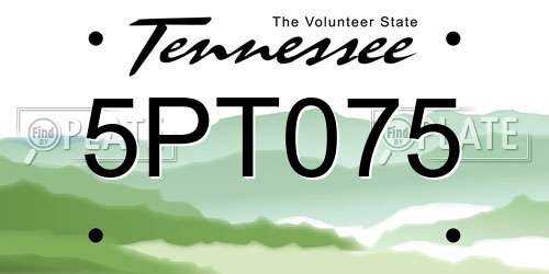 5PT075 Tennessee License Plate