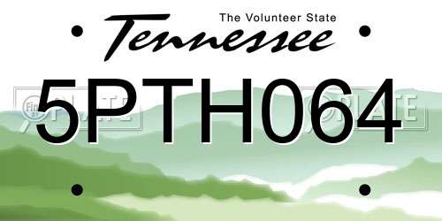 5PTH064 Tennessee License Plate